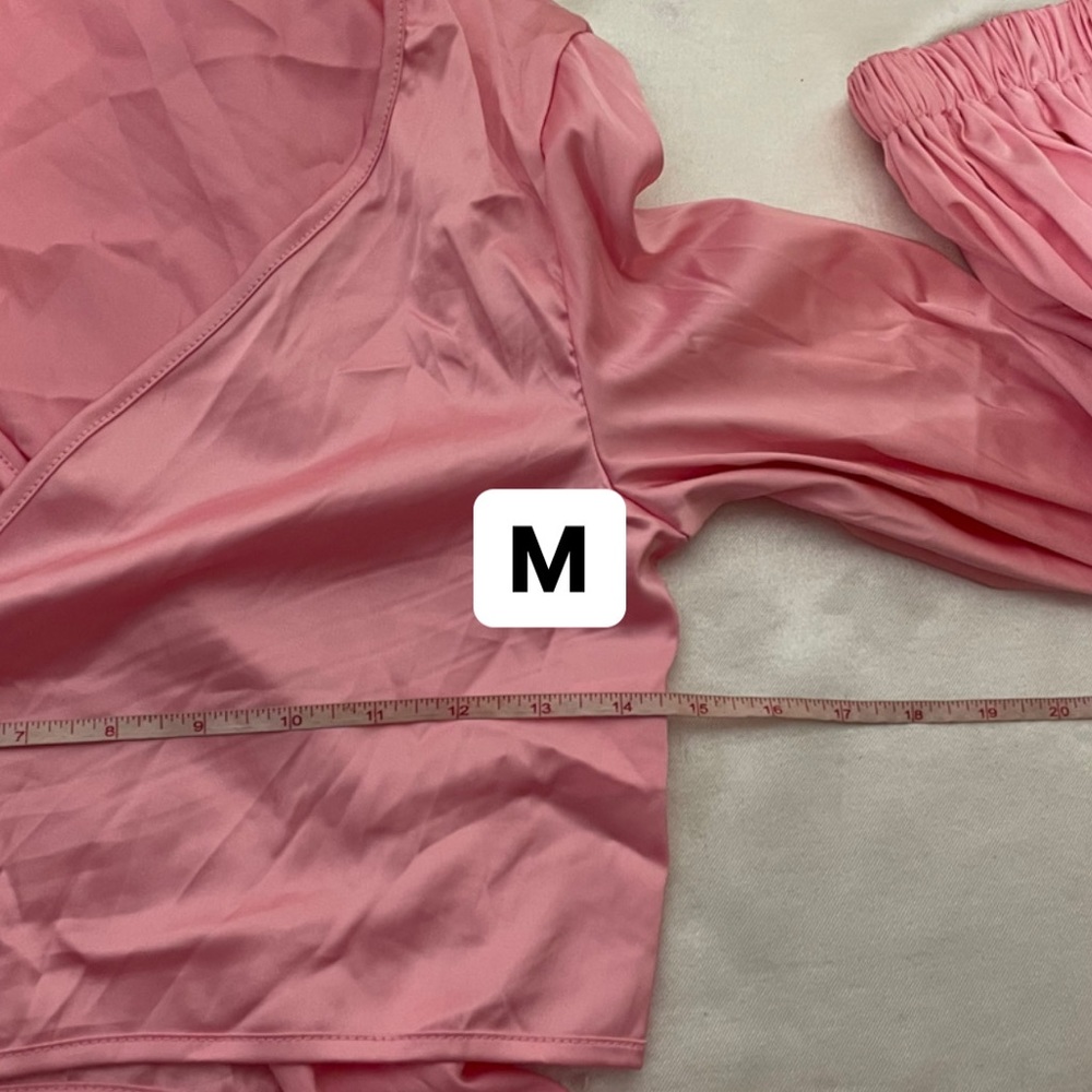 NEW two pieces set pink crop top shorts summer womens M;L - Picture 7 of 16